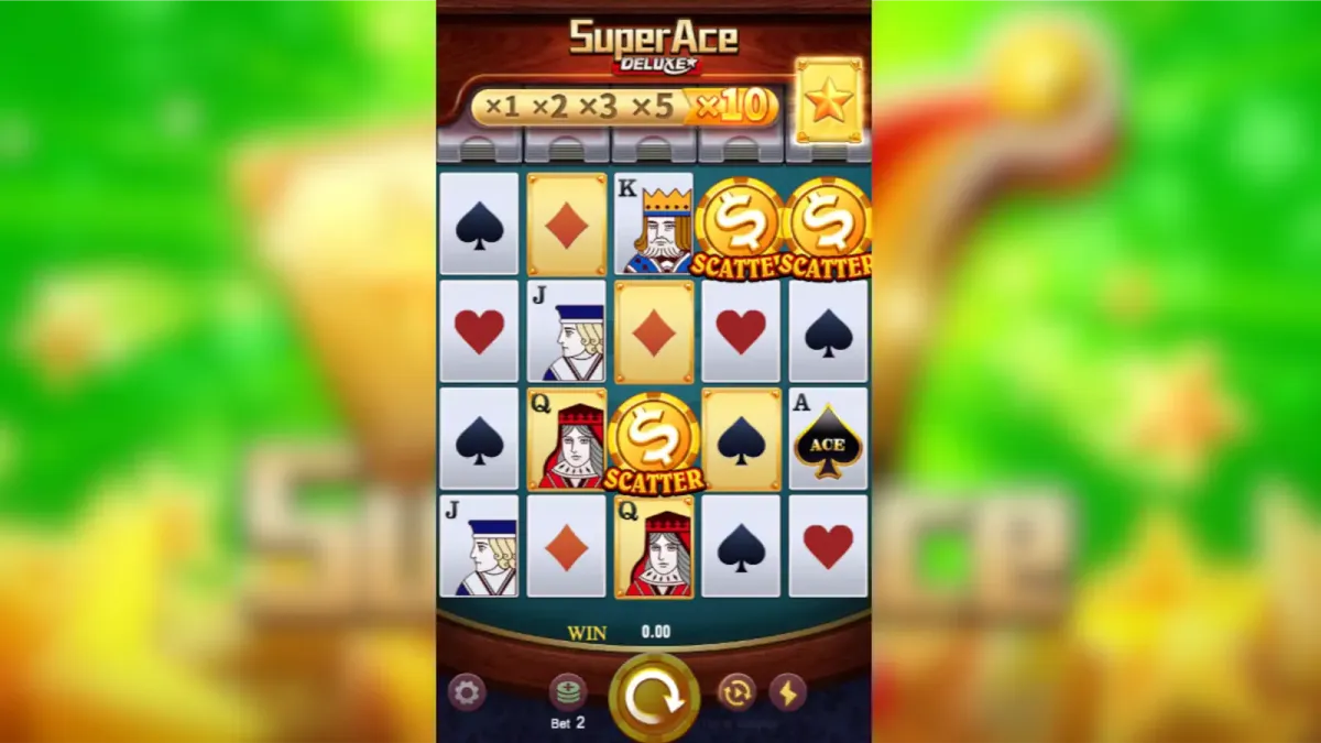 Game Statistics Super Ace Deluxe demo statistics showing player wins and features
